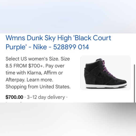 Nike Dunk Sky High Black
Court Purple Sneakers Size 8.5 - Picture 6 of 6